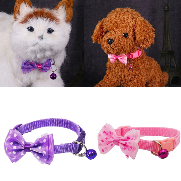DesiTails® Adjustable Nylon Bow-Tie Pet Collar with Bell (Buy 1 Get 1 Free)