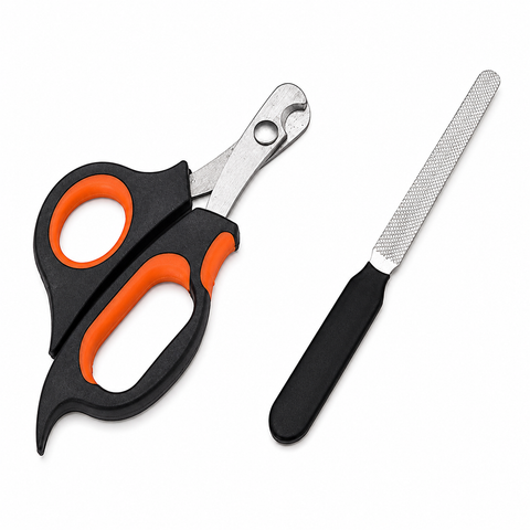 DesiTails® Premium Stainless Steel Pet Nail Clipper & Scissor Tool – Medium, Black