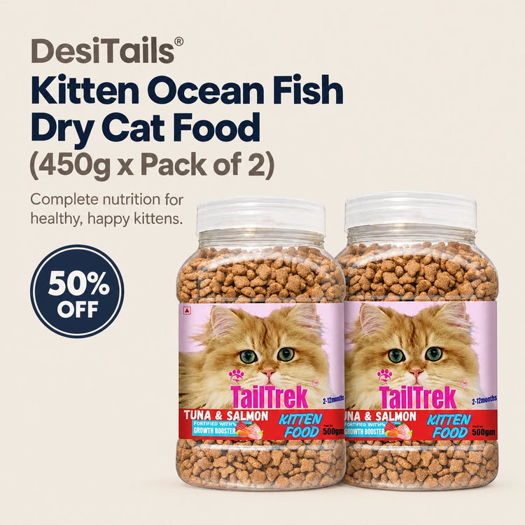 DesiTails® Kitten Ocean Fish Dry Cat Food (450g x Pack of 2)