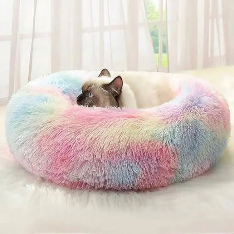 DesiTails® Round Pet Bed for Cats & Puppies (50cm, Small Multi) DesiTails®