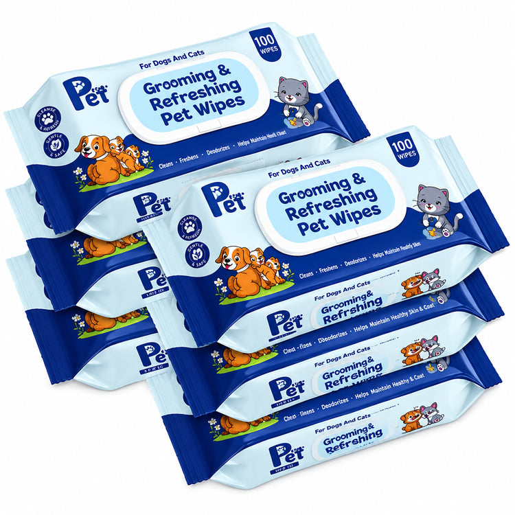 DesiTails Wipe ME 100% Biodegradable 100 Count (Pack of 6 x 100) Wet Wipes for Dogs, & All Pets | Purified Water, Fragrance, Glycerin | Anti-Bacterial | Cleansing, Deodorising & Grooming Wipes