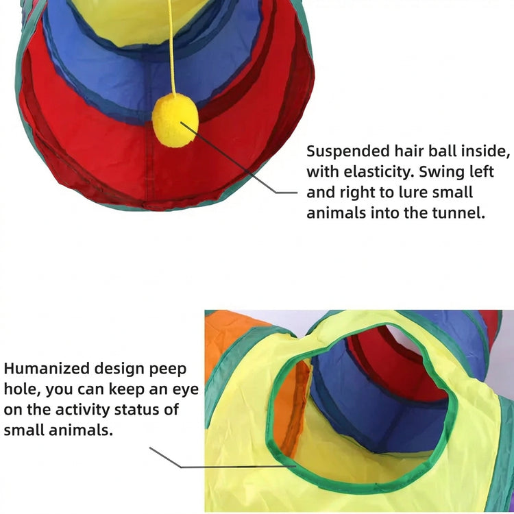 3 Way Cat Tunnel Collapsible Play Toy - Image 3