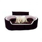 DesiTails® Pet Sofa Bed with Collar & Bone Toy (Small, Brown/White) DesiTails®