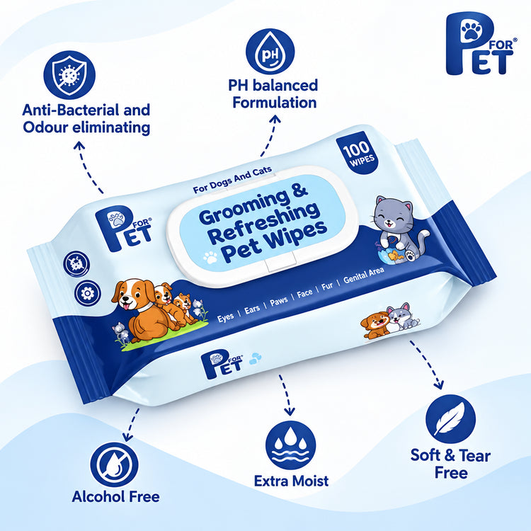 DesiTails Wipe ME 100% Biodegradable 100 Count (Pack of 6 x 100) Wet Wipes for Dogs, & All Pets | Purified Water, Fragrance, Glycerin | Anti-Bacterial | Cleansing, Deodorising & Grooming Wipes