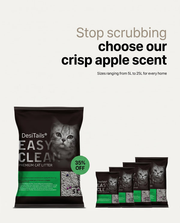 DesiTails® Premium Clumping Bentonite Cat Litter (5L, Apple Scent) DesiTails®