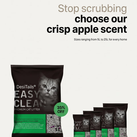 DesiTails® Premium Clumping Bentonite Cat Litter (5L, Apple Scent) DesiTails®