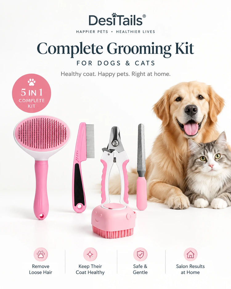 DesiTails® 5-in-1 Complete Pet Grooming Kit for Dogs & Cats DesiTails®