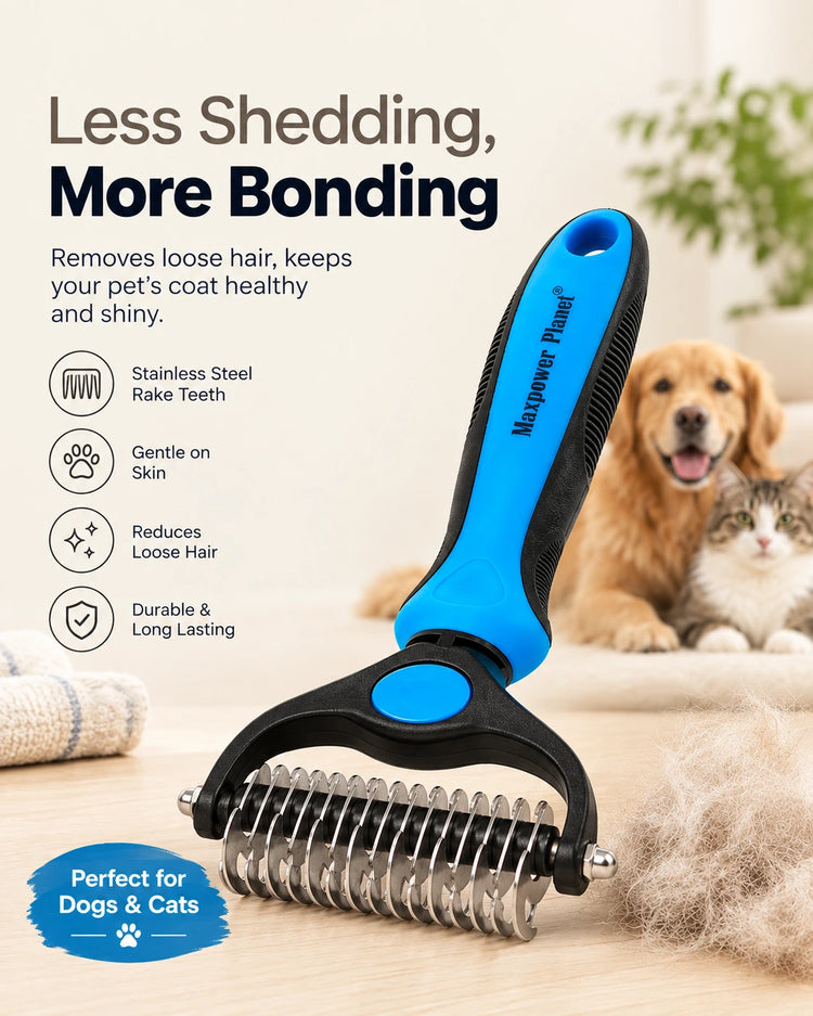 DesiTails® Double-Sided Dematting Undercoat Rake for Dogs & Cats DesiTails®