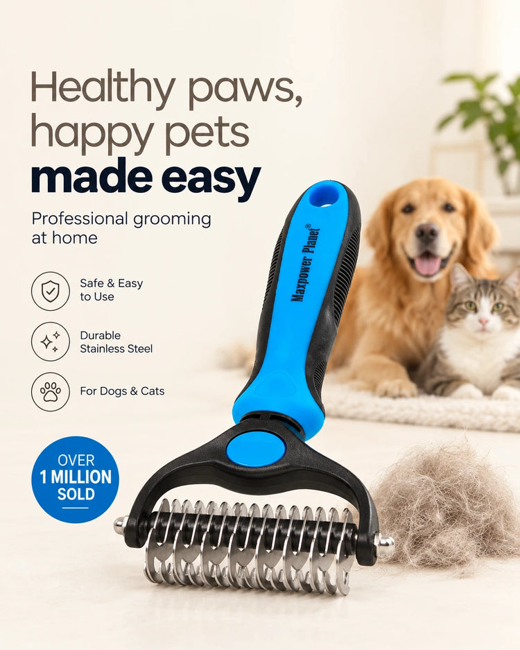 DesiTails® Double-Sided Dematting Undercoat Rake for Dogs & Cats DesiTails®