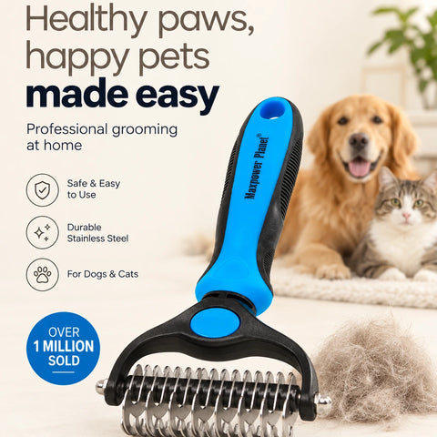 DesiTails® Double-Sided Dematting Undercoat Rake for Dogs & Cats DesiTails®