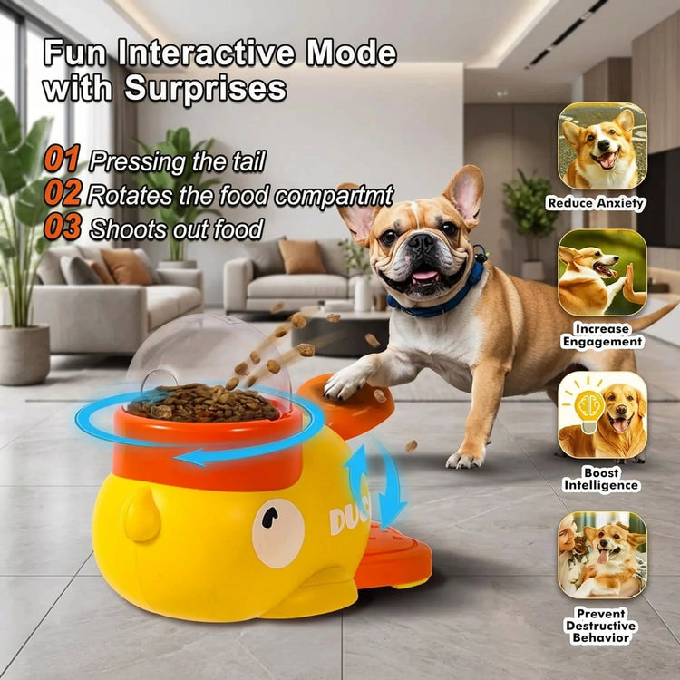 DesiTails® 2-in-1 Duck Interactive Dog Food Puzzle & Slow Feeder