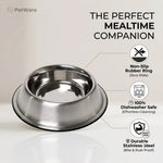 DesiTails® Grip-Tight Stainless Steel Dog Bowl - Set of 2
