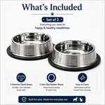 DesiTails® Grip-Tight Stainless Steel Pet Bowl - Set of 2