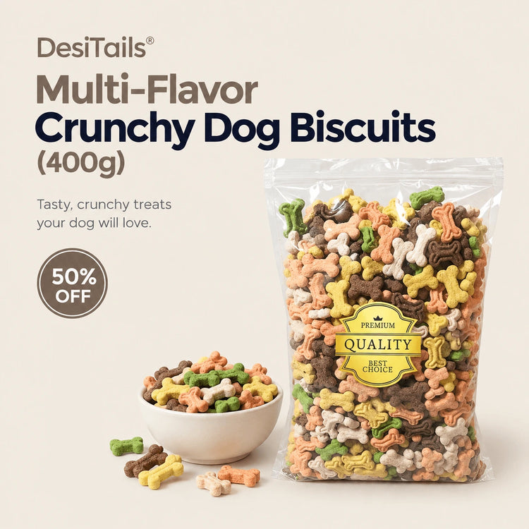 DesiTails® Multi-Flavor Crunchy Dog Biscuits (400g) DesiTails®