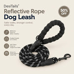 DesiTails® Reflective Heavy-Duty Rope Dog Leash (5 ft)