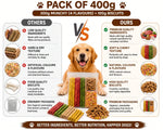 DesiTails® Healthy Dog Treat Combo Pack (300g Munchy Sticks + 100g Biscuits)