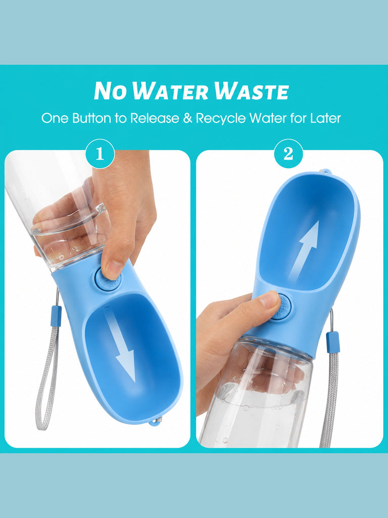 DesiTails® 500ml Portable Dog Water Bottle – Leak-Proof Puppy Water Dispenser with Drinking Feeder | Food Grade Plastic for Outdoor Walking, Hiking & Travel