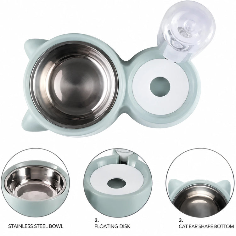 DesiTails® 2-in-1 Pet Bowl Set with Automatic Water Dispenser Endurance