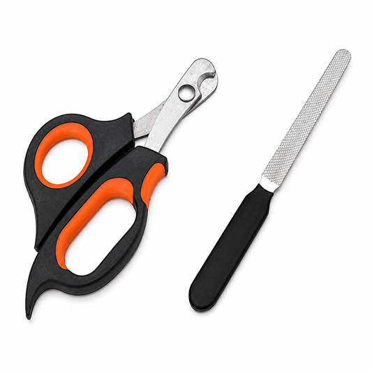 DesiTails® Premium Stainless Steel Pet Nail Clipper & Scissor Tool – Medium, Black