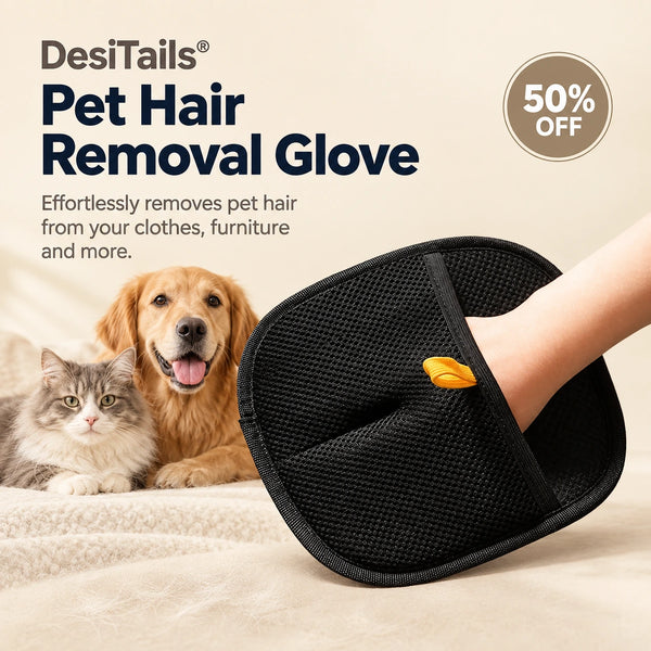 DesiTails® Gentle Pet Hair Removal & Grooming Glove DesiTails®