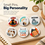 DesiTails® Funny Cat Meme Pin Badges (Set of 6) DesiTails®