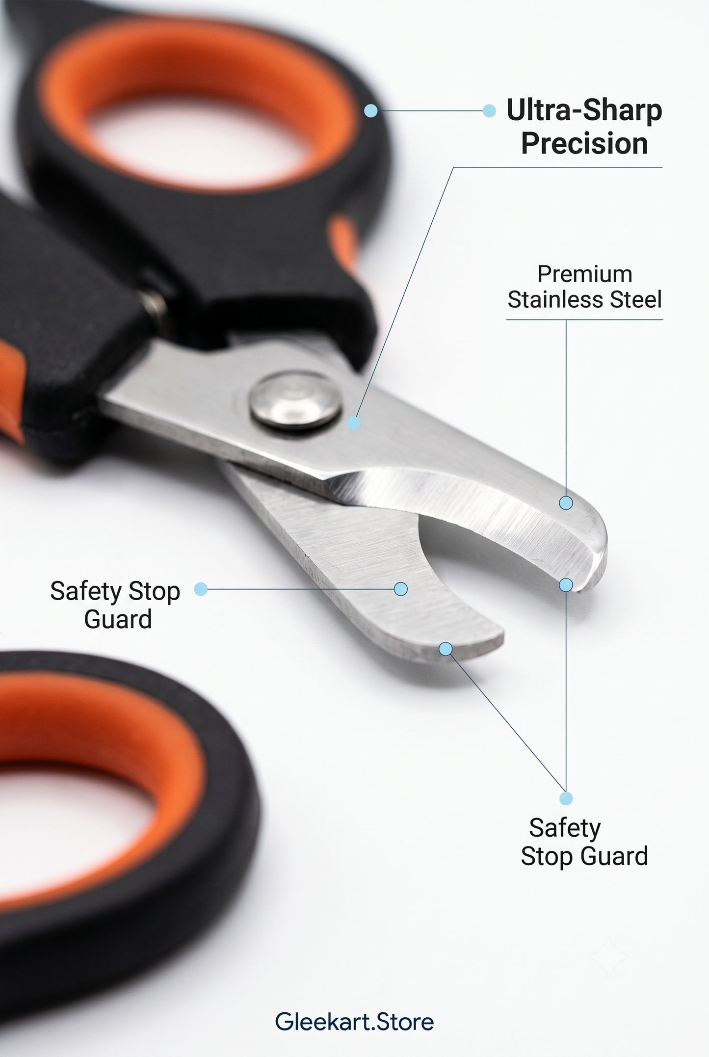 DesiTails® Premium Stainless Steel Pet Nail Clipper & Scissor Tool – Medium, Black