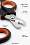 DesiTails® Premium Stainless Steel Pet Nail Clipper & Scissor Tool – Medium, Black