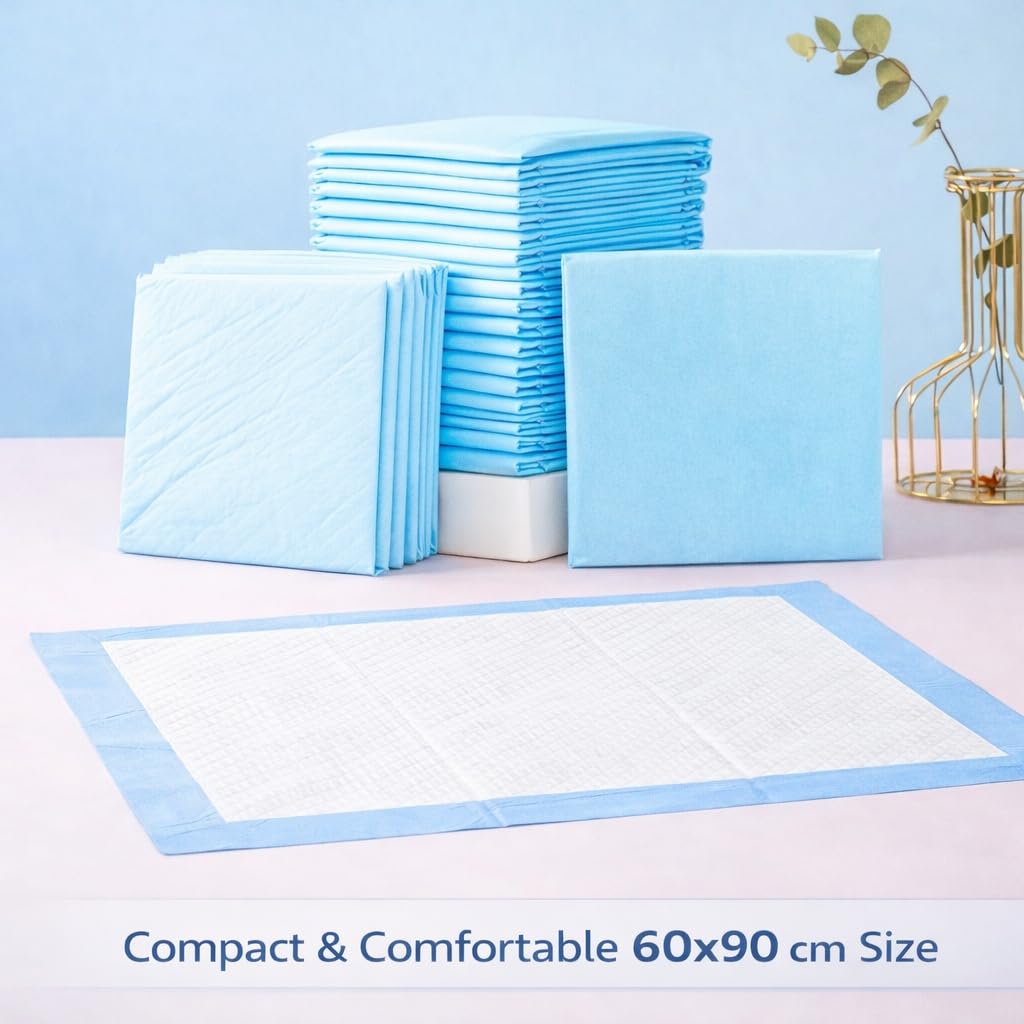 DesiTails® Heavy-Duty Pet Training Pads 60x90cm | 4g SAP | 3X More Absorbent | 5-Layer Leak-Proof Quick-Dry | Non-Slip Puppy Potty Trainer