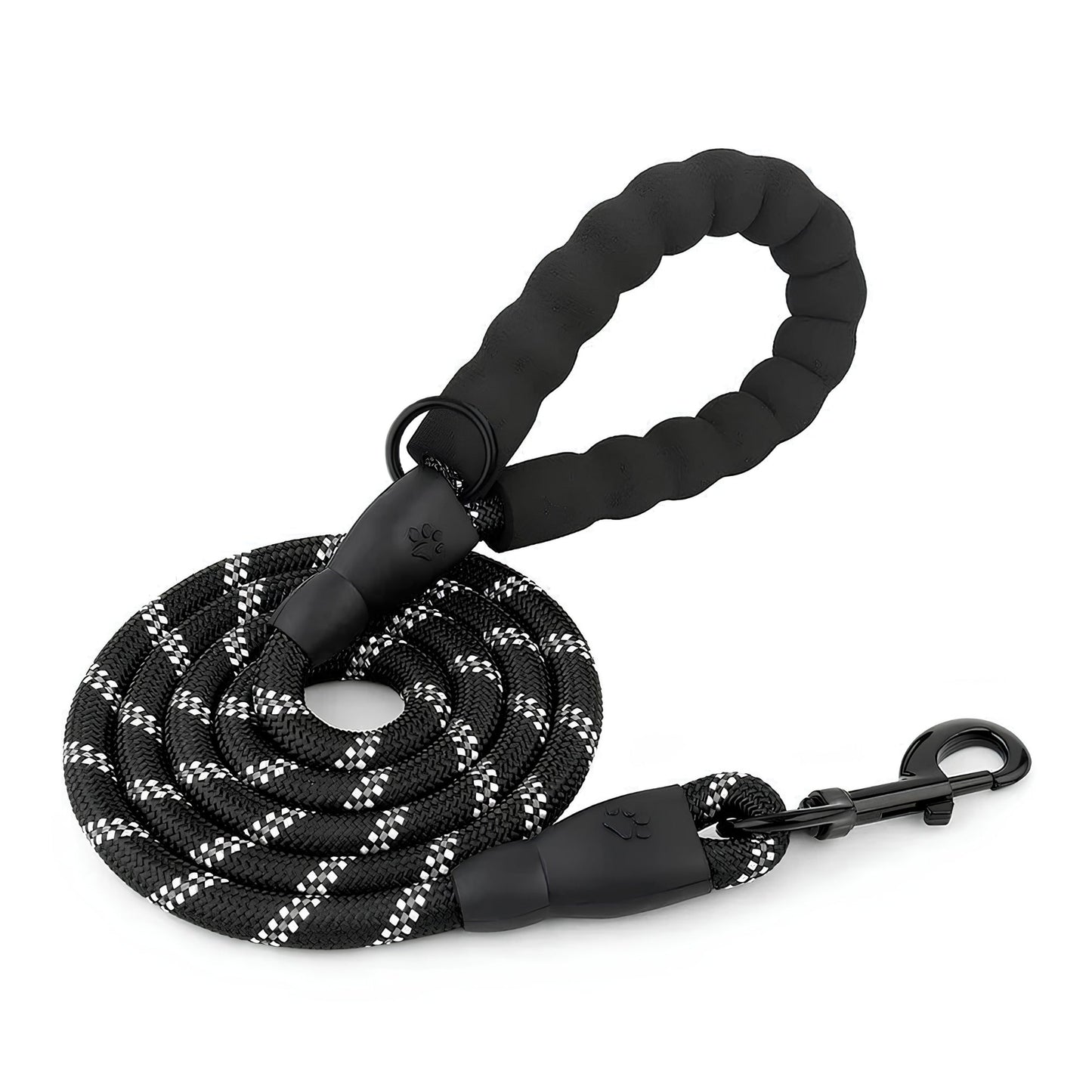 DesiTails® Reflective Rope Dog Leash – Padded Handle, 360° Metal Clasp, 5 ft | For Small, Medium & Large Dogs