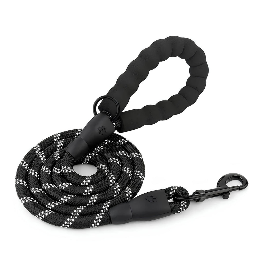 DesiTails® Reflective Rope Dog Leash – Padded Handle, 360° Metal Clasp, 5 ft | For Small, Medium & Large Dogs