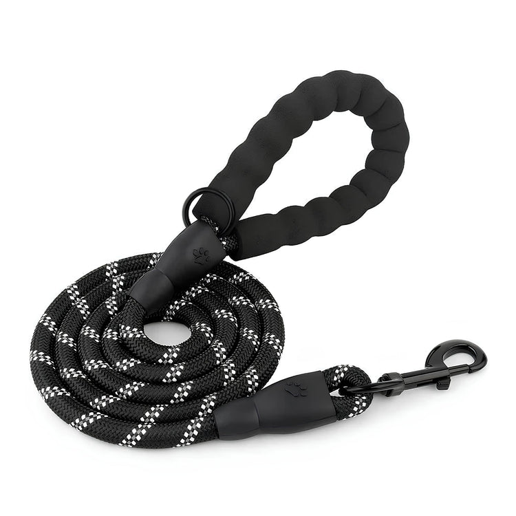 DesiTails® Reflective Rope Dog Leash – Padded Handle, 360° Metal Clasp, 5 ft | For Small, Medium & Large Dogs