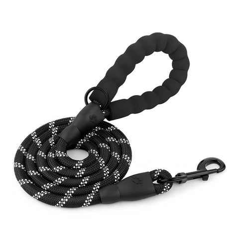 DesiTails® Reflective Rope Dog Leash – Padded Handle, 360° Metal Clasp, 5 ft | For Small, Medium & Large Dogs