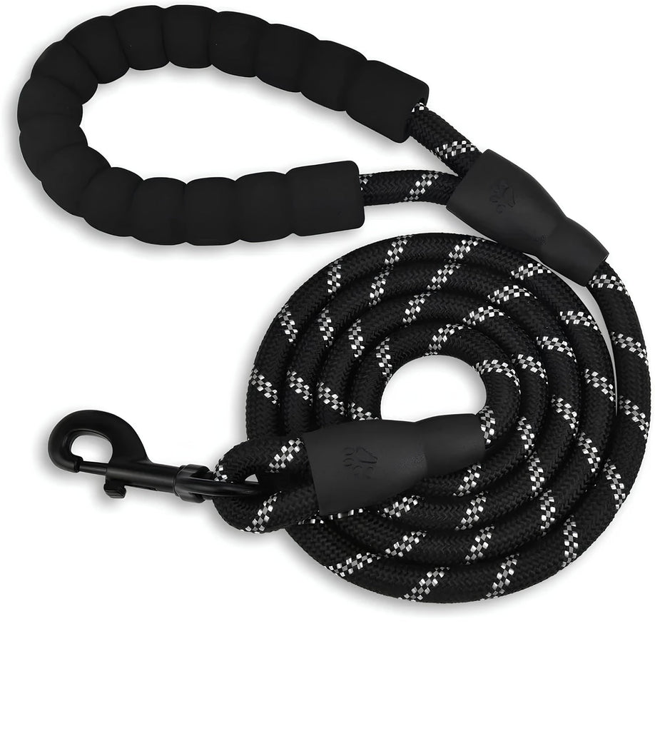 DesiTails® Reflective Rope Dog Leash – Padded Handle, 360° Metal Clasp, 5 ft | For Small, Medium & Large Dogs