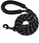 DesiTails® Reflective Rope Dog Leash – Padded Handle, 360° Metal Clasp, 5 ft | For Small, Medium & Large Dogs
