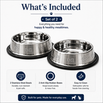 DesiTails® Grip-Tight Stainless Steel Pet Bowl - Set of 2