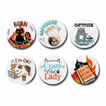 DesiTails® Funny Cat Meme Pin Badges (Set of 6) DesiTails®