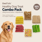 DesiTails® Healthy Dog Treat Combo Pack (300g Munchy Sticks + 100g Biscuits)