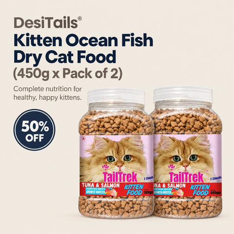 DesiTails® Kitten Ocean Fish Dry Cat Food (450g x Pack of 2)