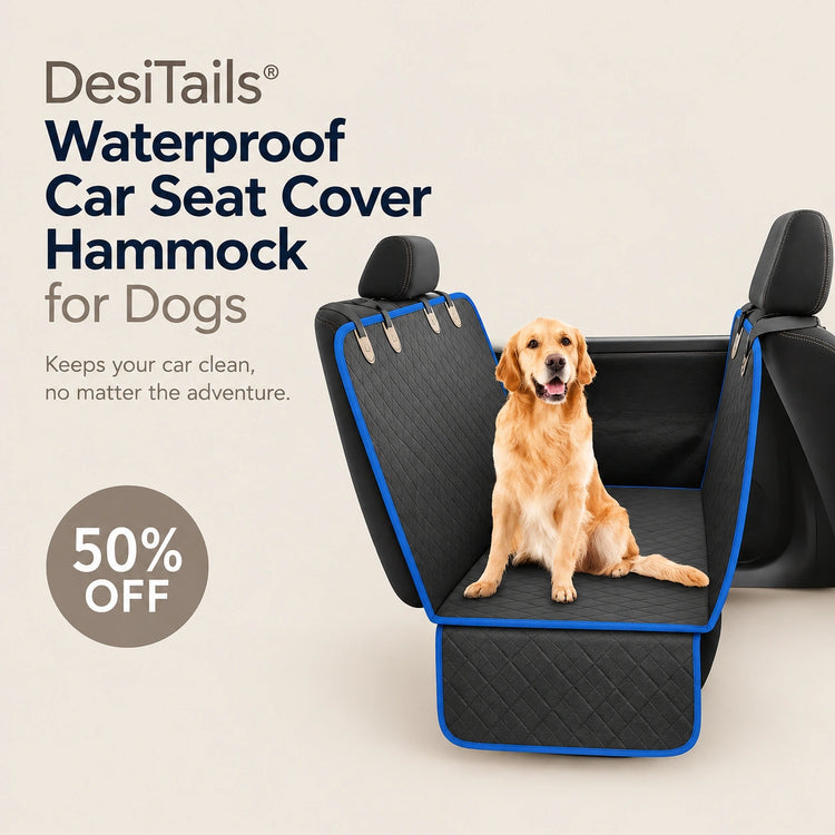 DesiTails® Waterproof Car Seat Cover Hammock for Dogs (Royal Blue, Small)