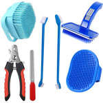 5-in-1 Dog Grooming Kit | Nail Cutter | Slicker Comb | Tooth Brush | Shampoo Brush | Palm Glove For All Size Dog Breeds (Pack Of 5)