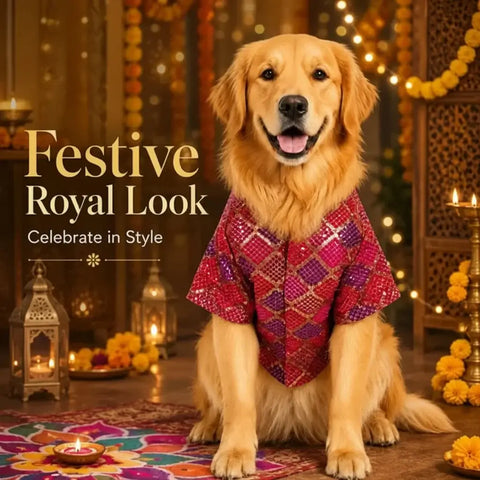 DesiTails® Festive Ethnic Sherwani for Dogs