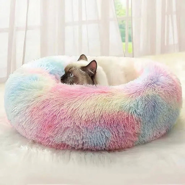 DesiTails® Round Pet Bed for Cats & Puppies (50cm, Small Multi) DesiTails®