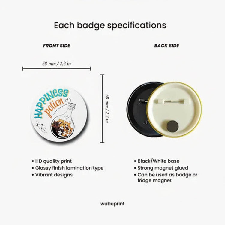 DesiTails® Funny Cat Meme Pin Badges (Set of 6) DesiTails®