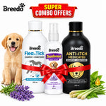 DesiTails® 3-in-1 Flea & Tick Care, Anti-Itch Shampoo & Deodorant Spray Kit (600ml)
