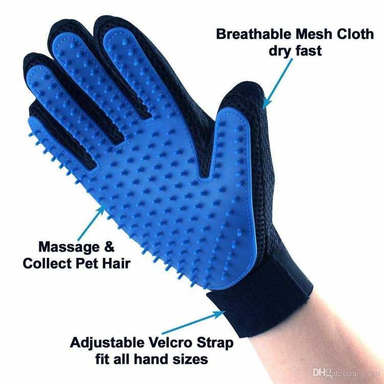 DesiTails® Pet Hair Remover Glove, Enhance Pet Grooming Glove, D-shedding Glove for Dog and Cat (Blue-Black, Standard)