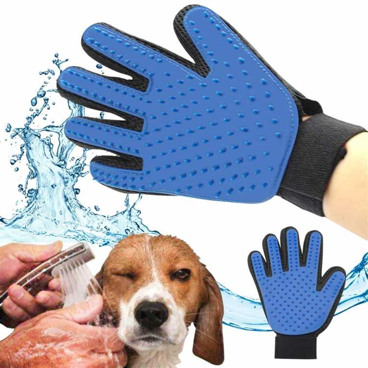 DesiTails® Pet Hair Remover Glove, Enhance Pet Grooming Glove, D-shedding Glove for Dog and Cat (Blue-Black, Standard)