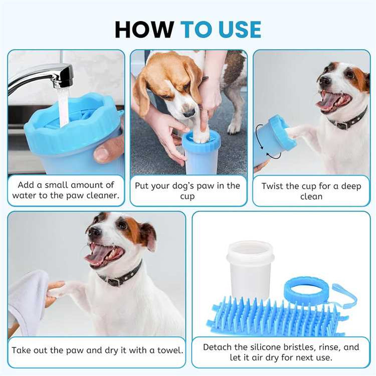 🐾 DesiTails® Pet Paw Cleaner — Portable Dog Paw Washer Cup with Soft Silicone Bristles