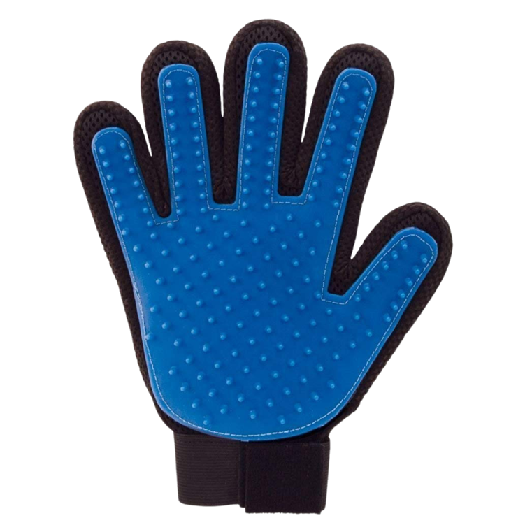 DesiTails® Pet Hair Remover Glove, Enhance Pet Grooming Glove, D-shedding Glove for Dog and Cat (Blue-Black, Standard)