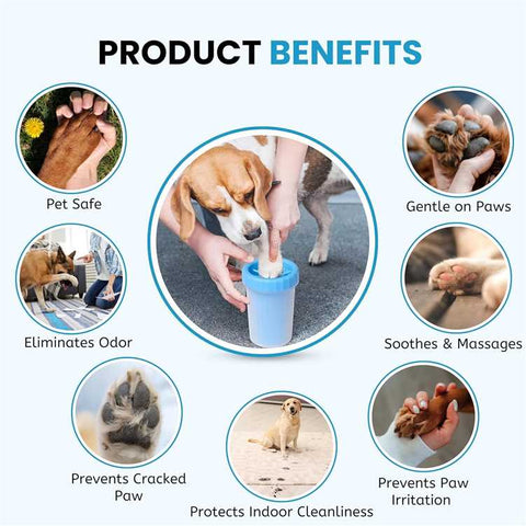 🐾 DesiTails® Pet Paw Cleaner — Portable Dog Paw Washer Cup with Soft Silicone Bristles