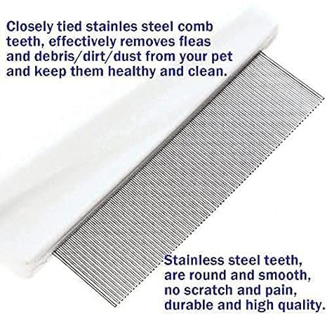 DesiTails® Stainless Steel Pet Grooming Comb - Effective Flea, Tick, and Tear Stain Removal